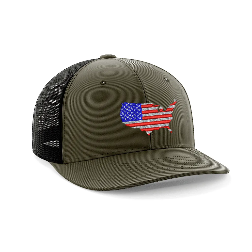 USA Flag Embroidered Trucker Hat