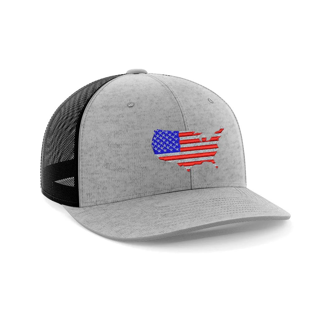 USA Flag Embroidered Trucker Hat