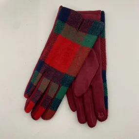 Winter Gloves - Red and Green Tartan