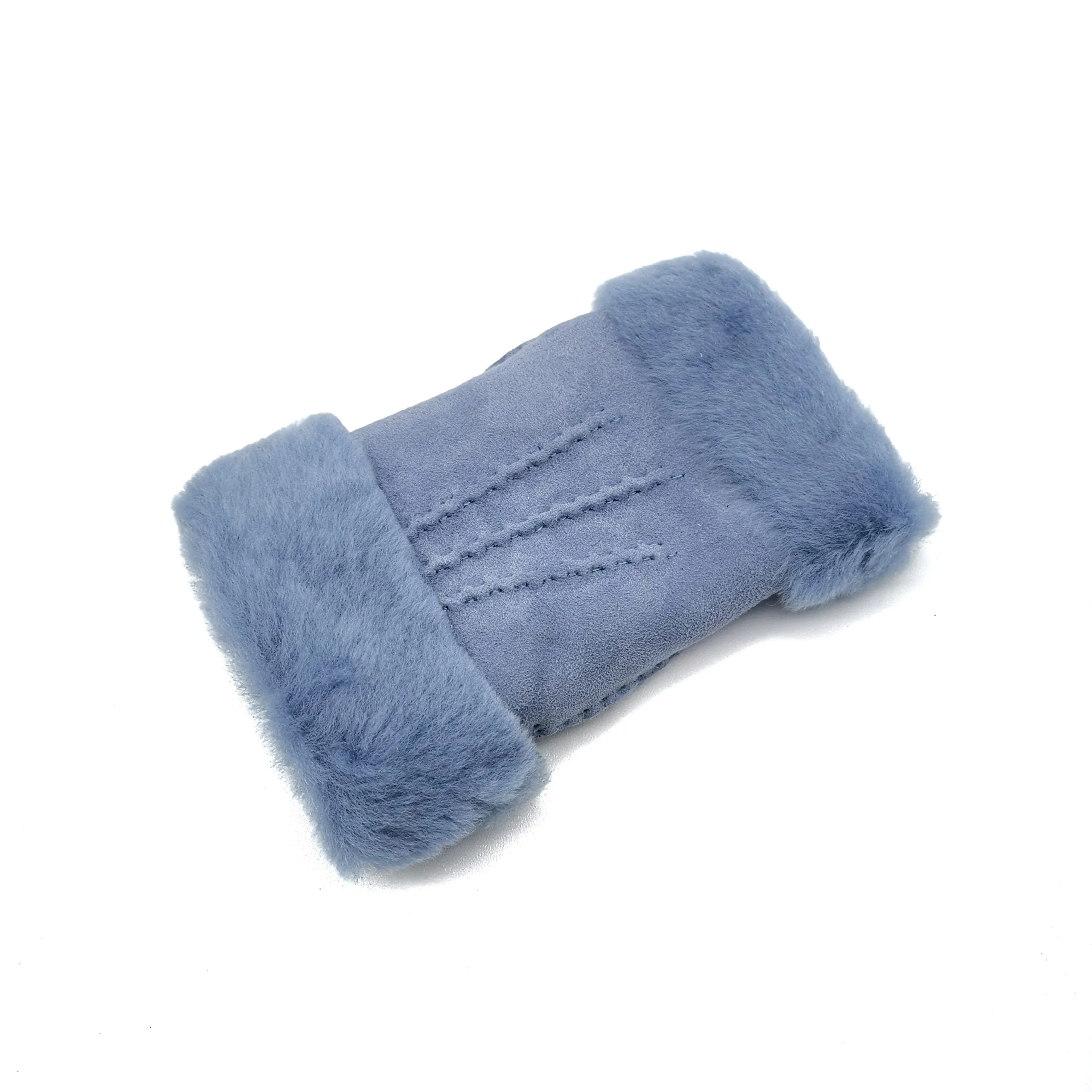 Women's lambskin fingerless in light blue color